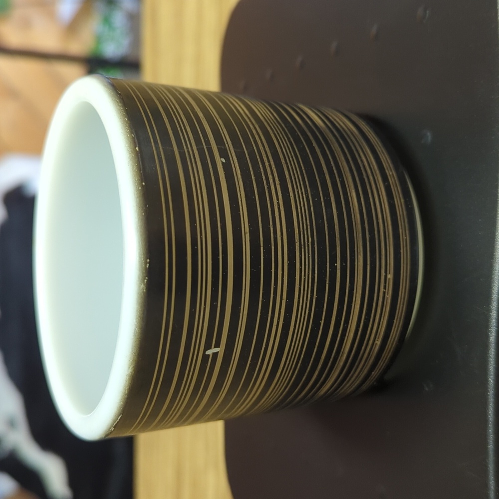 Pyrex Terra Mug Black and Tan Cup Vintage Kitchen - Picture 2 of 11